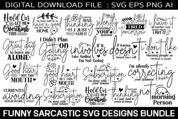 Funny Sarcastic SVG Designs Bundle Review