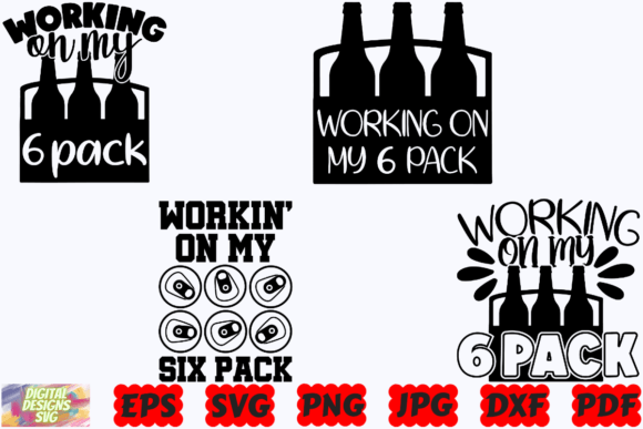Working on My Six Pack SVG Funny Beer Review